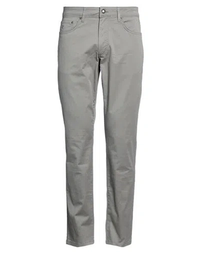 Hackett Man Pants Sage Green Size 34 Cotton, Elastane In Gray