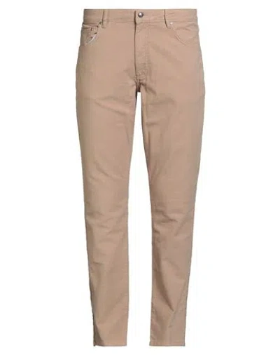 Hackett Man Pants Sand Size 32 Cotton, Elastane In Neutral