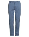 Hackett Man Pants Slate Blue Size 34 Cotton, Elastane In Blue
