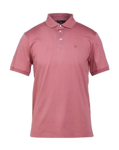 Hackett Man Polo Shirt Antique Rose Size S Cotton In Pink