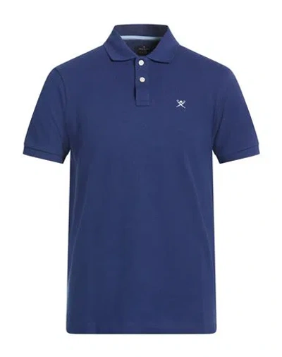 Hackett Man Polo Shirt Blue Size Xl Cotton
