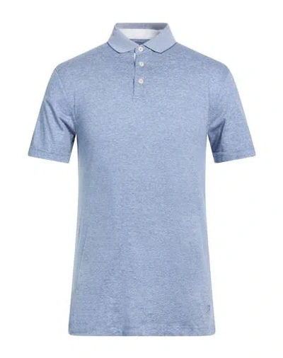 Hackett Man Polo Shirt Blue Size Xxl Cotton, Linen