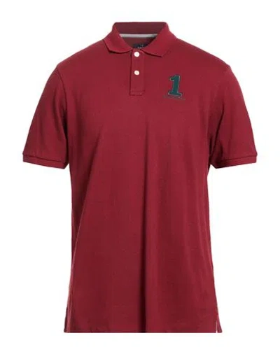 Hackett Man Polo Shirt Burgundy Size Xxl Textile Fibers In Red