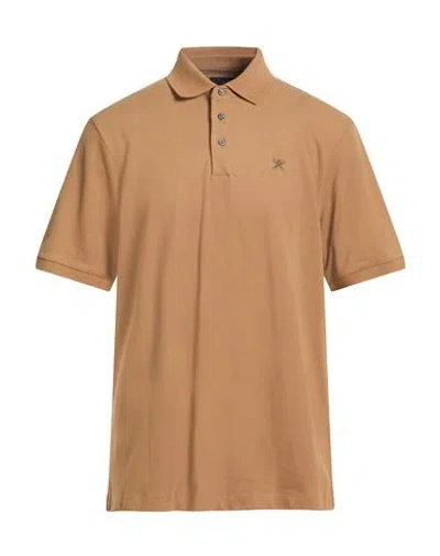 Hackett Man Polo Shirt Camel Size 3xl Cotton, Elastane In Brown