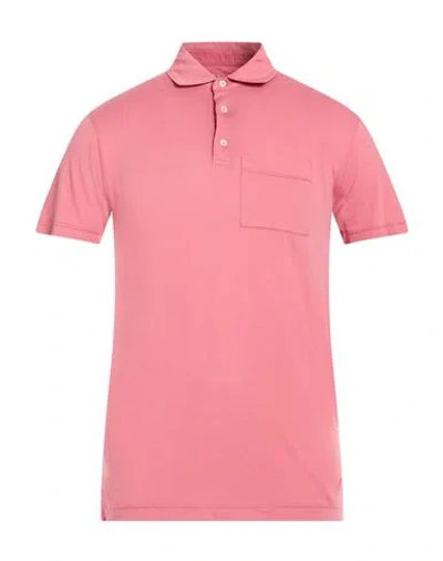 Hackett Man Polo Shirt Coral Size Xs Cotton In Pink