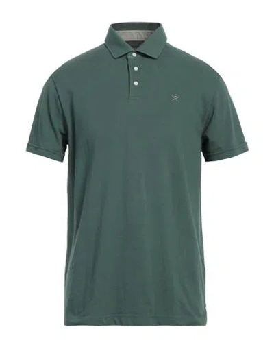 Hackett Man Polo Shirt Dark Green Size Xl Cotton