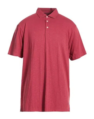 Hackett Man Polo Shirt Garnet Size Xl Cotton, Linen In Pink