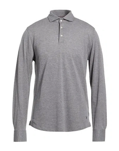 Hackett Man Polo Shirt Grey Size Xxl Wool, Cotton In Gray