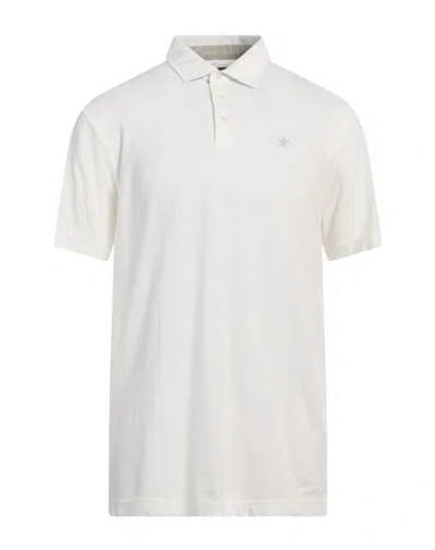 Hackett Man Polo Shirt Ivory Size 3xl Cotton In White