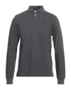 Hackett Man Polo Shirt Lead Size Xxl Cotton In Grey