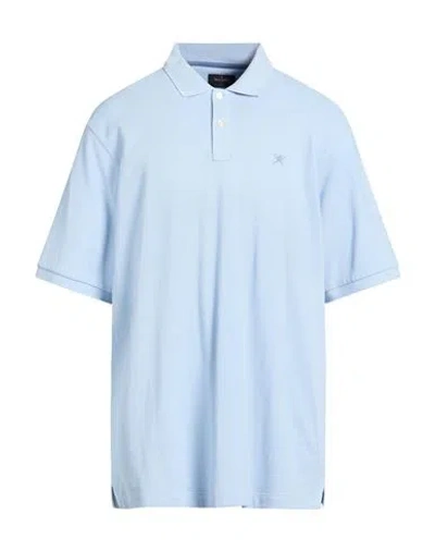 Hackett Man Polo Shirt Light Blue Size 3xl Cotton