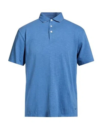 Hackett Man Polo Shirt Light Blue Size L Cotton, Linen