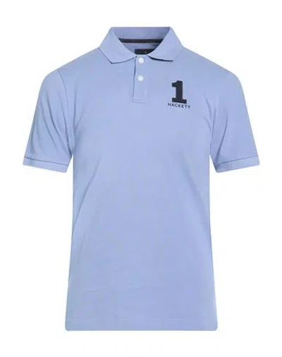 Hackett Man Polo Shirt Light Blue Size S Cotton