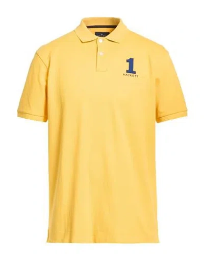 Hackett Man Polo Shirt Marigold Size Xl Cotton In Yellow