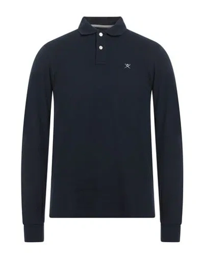 Hackett Man Polo Shirt Midnight Blue Size L Cotton