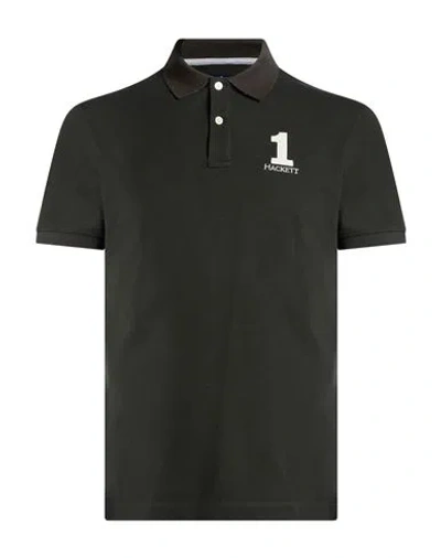 Hackett Man Polo Shirt Military Green Size L Cotton
