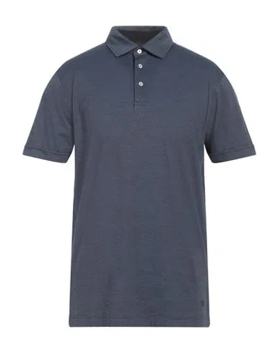 Hackett Man Polo Shirt Navy Size L Lyocell, Cotton, Elastane In Navy Blue
