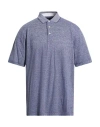 Hackett Man Polo Shirt Navy Size Xl Cotton, Linen In Blue