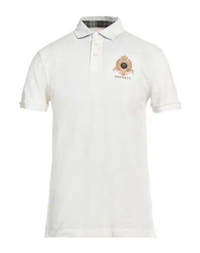 Hackett Man Polo Shirt Off White Size S Cotton