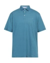 Hackett Man Polo Shirt Pastel Blue Size Xl Linen