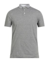 Hackett Man Polo Shirt Sage Green Size Xxl Cotton, Linen In Gray