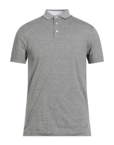 Hackett Man Polo Shirt Sage Green Size Xxl Cotton, Linen In Gray