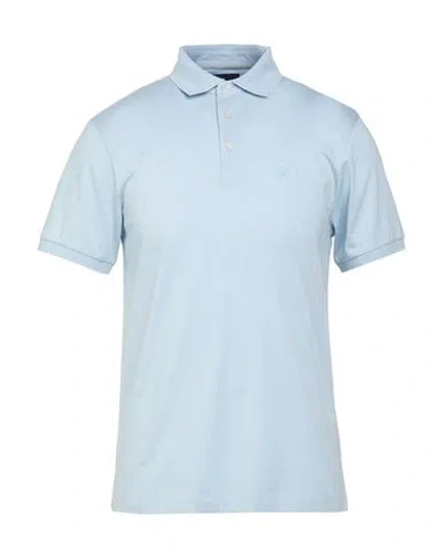 Hackett Man Polo Shirt Sky Blue Size S Cotton