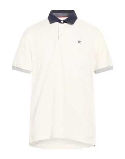 Hackett Man Polo Shirt White Size L Cotton