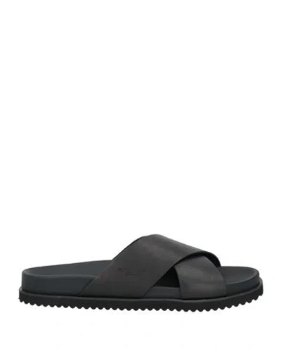 Hackett Man Sandals Black Size 9 Leather