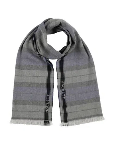 Hackett Man Scarf Midnight Blue Size - Wool In Gray