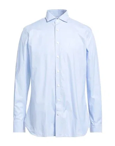 Hackett Man Shirt Azure Size M Cotton In Blue