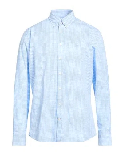 Hackett Man Shirt Azure Size Xxl Cotton In Blue