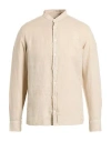 Hackett Man Shirt Beige Size 3xl Linen In Neutral