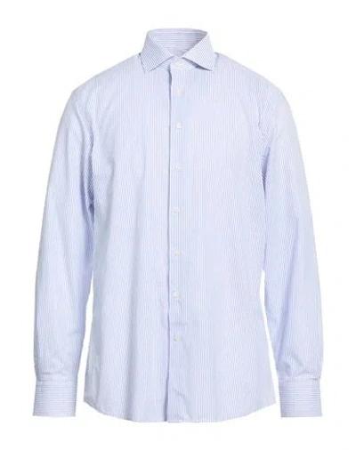 Hackett Man Shirt Blue Size 16 ½ Cotton, Linen In Multi
