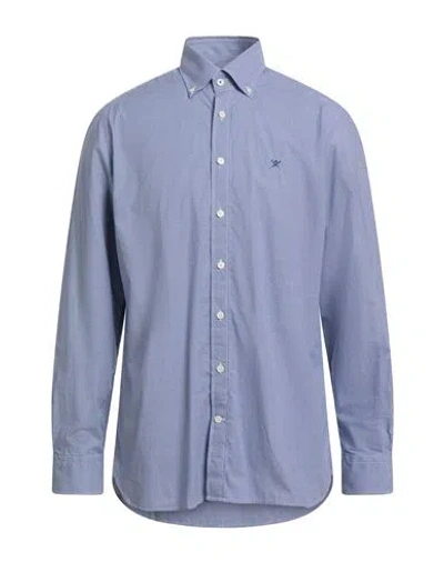 Hackett Man Shirt Blue Size Xl Cotton
