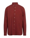 Hackett Man Shirt Brick Size Xl Cotton In Red