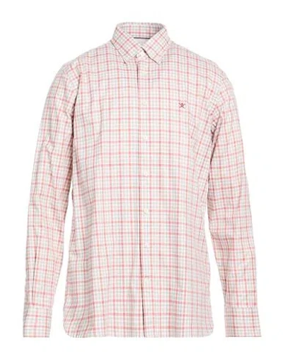 Hackett Man Shirt Brick Size Xxl Cotton In Red