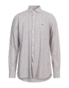 Hackett Man Shirt Chocolate Brown Size Xxl Linen, Cotton
