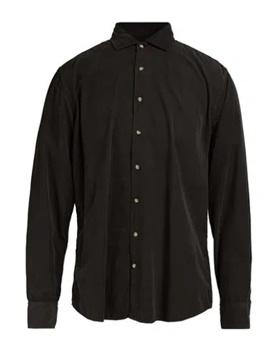 Hackett Man Shirt Dark Green Size M Cotton In Black