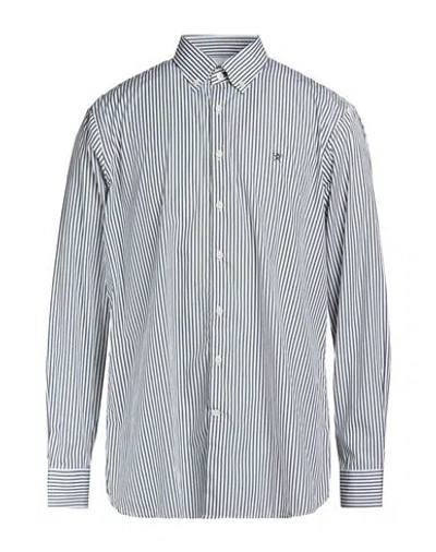 Hackett Man Shirt Dark Green Size S Cotton In Gray