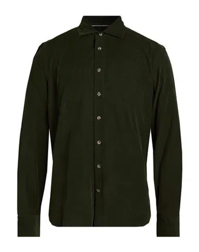 Hackett Man Shirt Dark Green Size S Cotton
