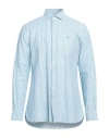 Hackett Man Shirt Deep Teal Size Xl Linen, Cotton In Green