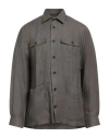 Hackett Man Shirt Grey Size Xl Linen In Grey