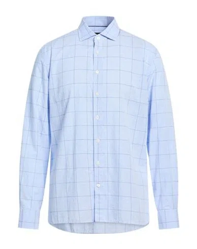 Hackett Man Shirt Light Blue Size Xxl Cotton, Linen