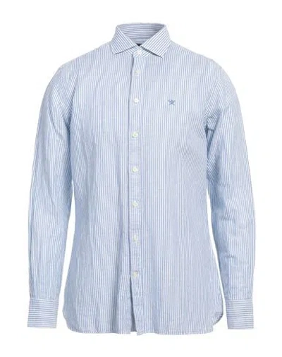 Hackett Man Shirt Light Blue Size Xxl Linen, Cotton