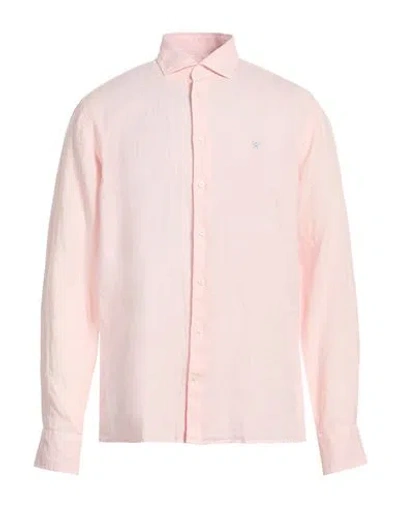 Hackett Man Shirt Light Pink Size Xl Linen