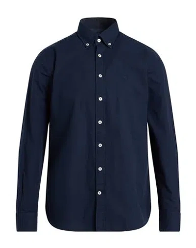 Hackett Man Shirt Midnight Blue Size S Cotton In Multi