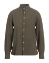 Hackett Man Shirt Military Green Size M Linen