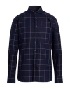 Hackett Man Shirt Navy Size M Cotton In Blue