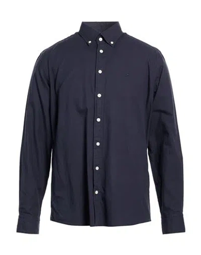 Hackett Man Shirt Navy Size M Cotton In Blue